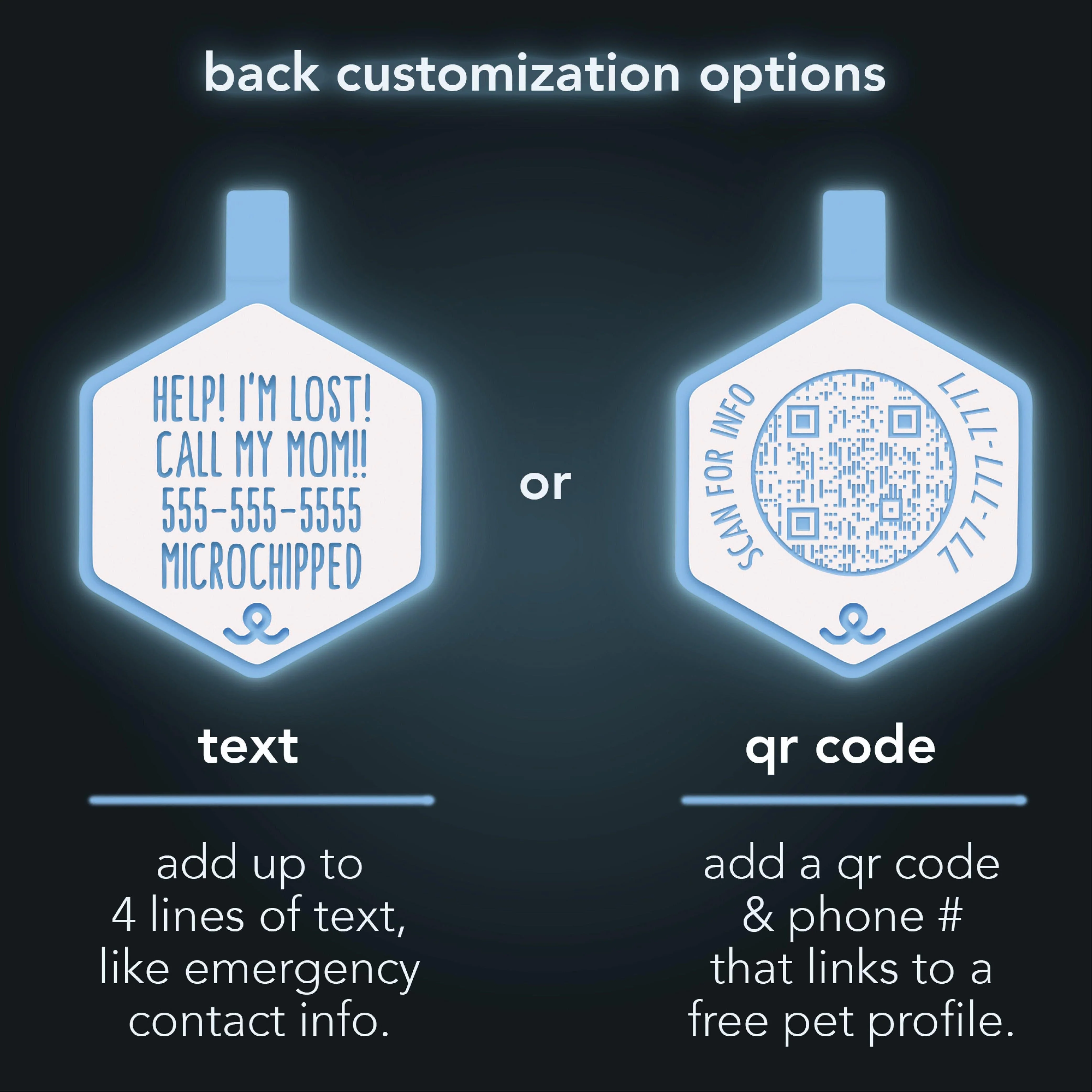 Custom Artwork Pet ID Tag | Glow In The Dark - Image 3