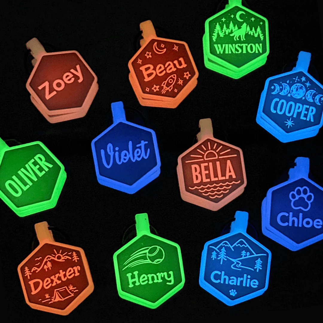 Mini Glow in the Dark Silicone ID Tags - Image 8